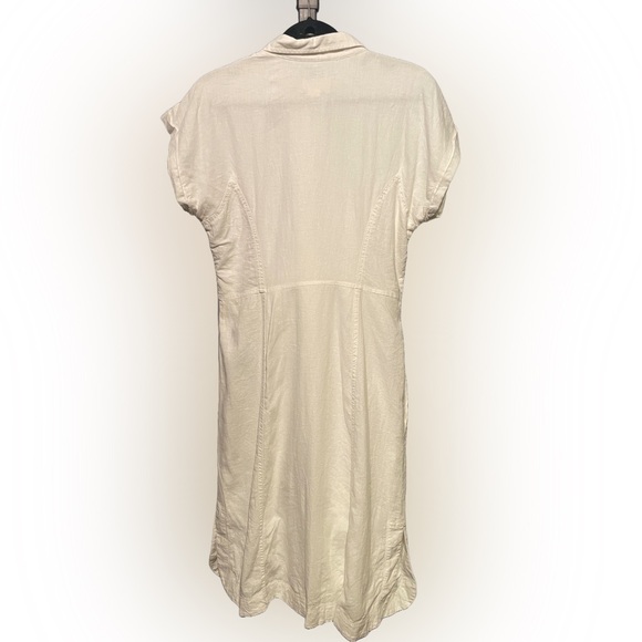 Anthropologie Maeve white shirt dress with buttons and front waist tie, Size 10 - Picture 2 of 6